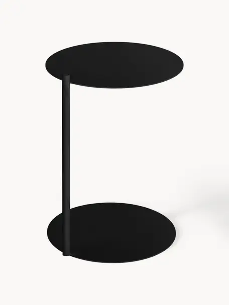 Tavolino rotondo in metallo Ande, Acciaio verniciato a polvere, Nero, Ø 40 x Alt. 55 cm