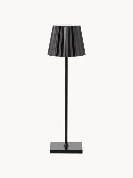 Lámpara de mesa LED regulable para exterior Trellia, portátil, Pantalla: aluminio pintado, Negro, Ø 12 x Al 38 cm