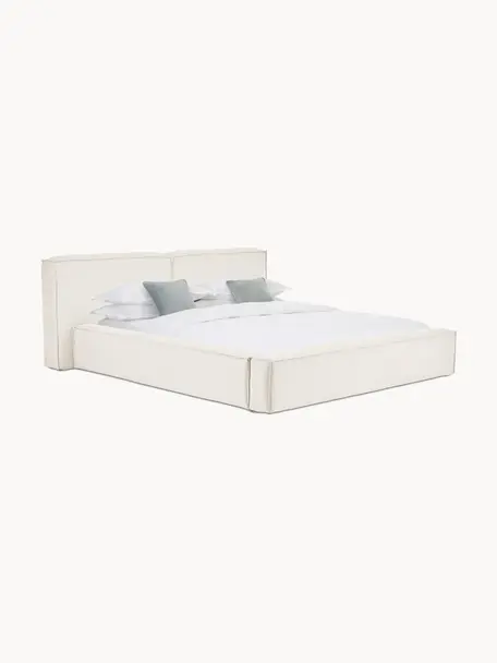 Čalouněná postel Lennon, Tlumeně bílá, Š 140 cm, D 200 cm