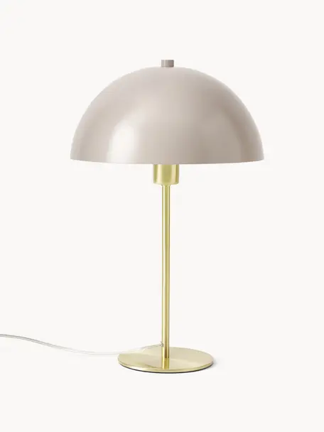 Lampada da tavolo Matilda, Paralume: metallo verniciato a polv, Base della lampada: metallo ottonato, Beige, dorato, Ø 29 x Alt. 45 cm