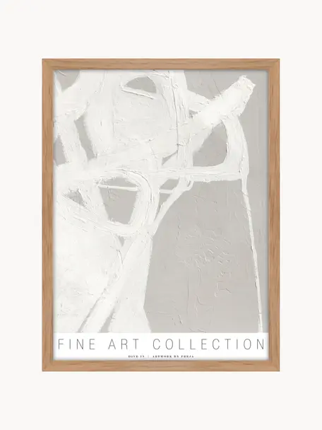 Gerahmter Digitaldruck Dive In, Bild: Hartgepresster Karton, Rahmen: Eichenholz, Weiß, Hellgrau, B 30 x H 40 cm