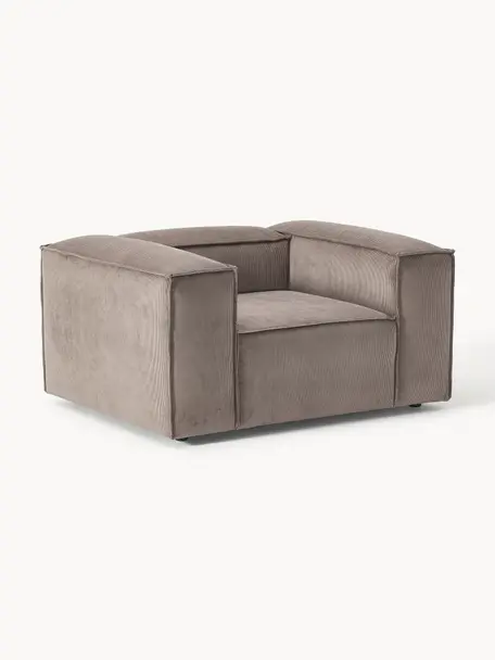 Sillón de pana Lennon, Tapizado: pana (92% poliéster, 8% p, Estructura: madera de pino y abeto ma, Patas: plástico. Este producto e, Pana gris pardo, An 130 x F 101 cm