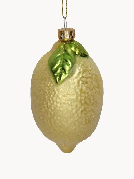 Baumanhänger Lemon, Glas, Gelb, Grün, Ø 5 x H 8 cm