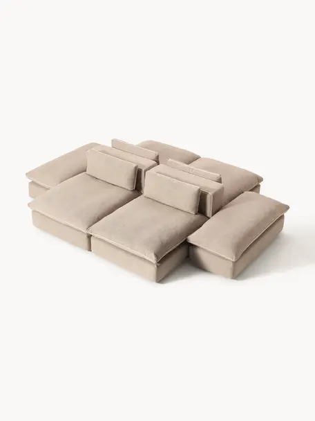 Salon lounge modulable Felix, Tissu beige, larg. 320 x prof. 250 cm