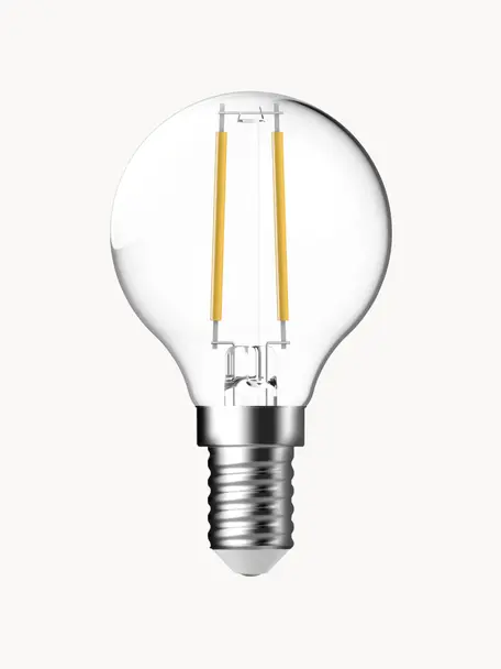 E14 Leuchtmittel, warmweiß, 1 Stück, Leuchtmittelschirm: Glas, Leuchtmittelfassung: Aluminium, Transparent, Ø 5 x H 8 cm