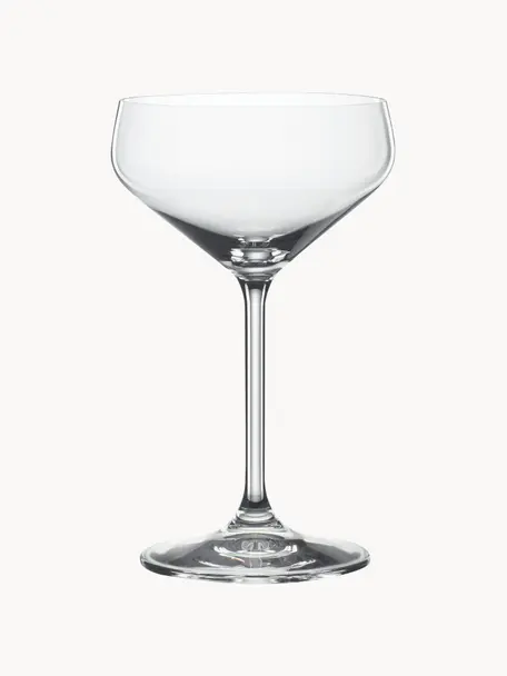 Kristall-Champagnergläser Style, 4 Stück, Kristallglas, Transparent, Ø 11 x H 17 cm, 290 ml