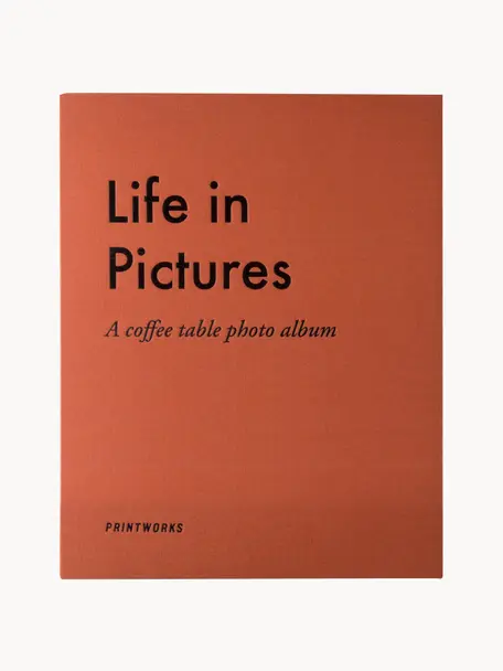 Album photos Life in Pictures, Orange rouille, noir, larg. 34 x long. 29 cm