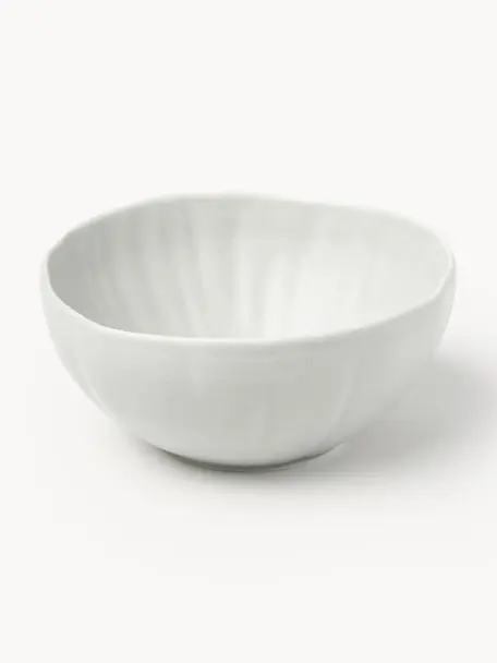 Matná miska s reliéfom Sali, 4 ks, Porcelán, Svetlosivá, Ø 17 x V 8 cm