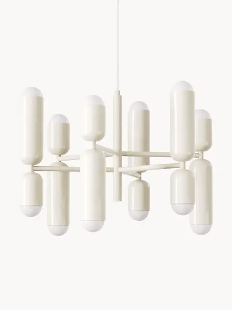 Lámpara de techo LED Ariane, Pantalla: vidrio acrílico, Blanco Off White, Ø 55 x Al 40 cm