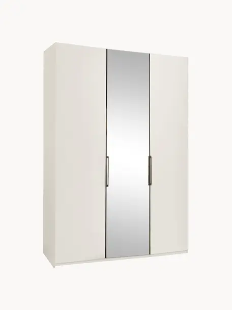 Armoire portes miroir Monaco, 3 portes, Blanc, avec portes miroir, larg. 149 x haut. 216 cm