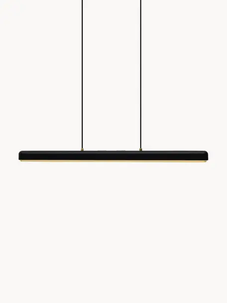 Lámpara de techo LED regulable Hazel, Pantalla: metal recubierto, Cable: plástico, Negro, An 100 x Al 7 cm