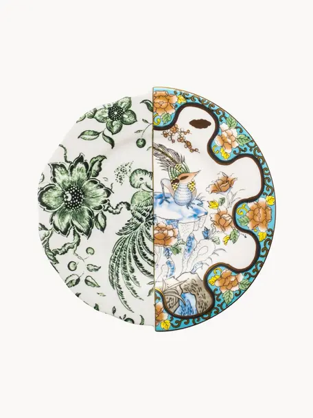 Ręcznie wykonany talerz duży Hybrid, Porcelana chińska, Wielobarwny, Ø 22 x 4 cm