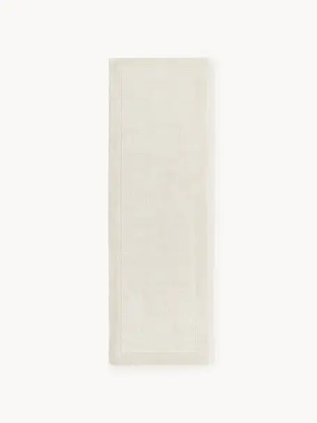 Passatoia a pelo corto Kari, 100% poliestere certificato GRS, Bianco crema, Larg. 80 x Lung. 250 cm