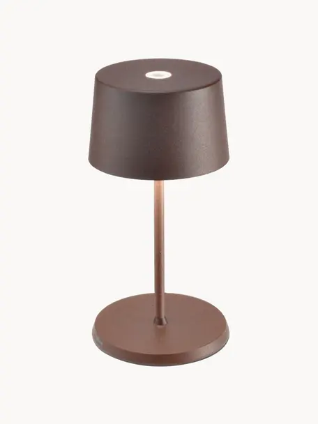Lámpara de mesa pequeña LED regulable Olivia Pro, regulable, Lámpara: aluminio recubierto, Cable: plástico, Turrón, Ø 11 x Al 22 cm