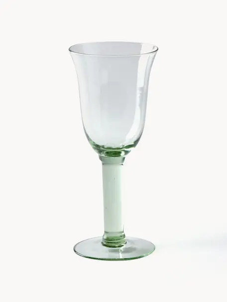 Mundgeblasene Weißweingläser Corsica, 6 Stück, Glas, Hellgrün, transparent, Ø 8 x H 19 cm, 350 ml