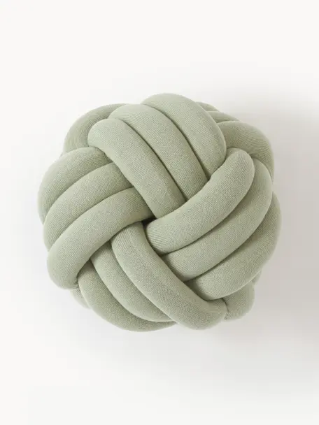 Cuscino annodato Twist, Verde salvia, Larg. 30 x Lung. 30 cm