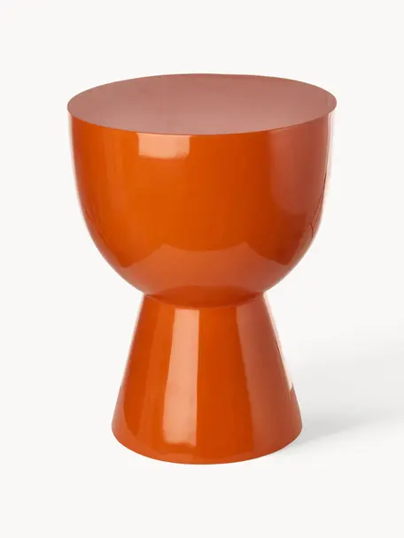 Tavolino rotondo Tam Tam, Plastica laccata, Arancione, Ø 36 x Alt. 46 cm