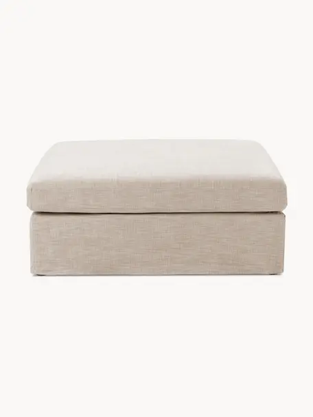 Sofa-Hocker Russell mit abnehmbaren Bezügen, Bezug: 100% Baumwolle Der strapa, Gestell: Massives Kiefernholz, Spe, Webstoff Beige, B 103 x T 103 cm