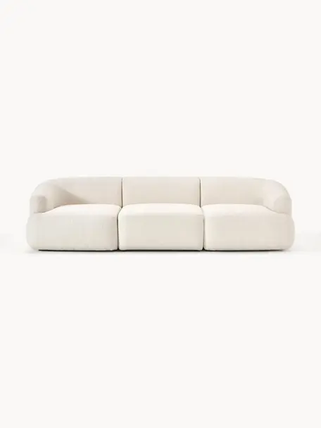 Modulares Sofa Sofia (3-Sitzer), Bezug: 100 % Polypropylen Der ho, Gestell: Fichtenholz, Spanplatte, , Webstoff Cremeweiss, B 273 x T 103 cm