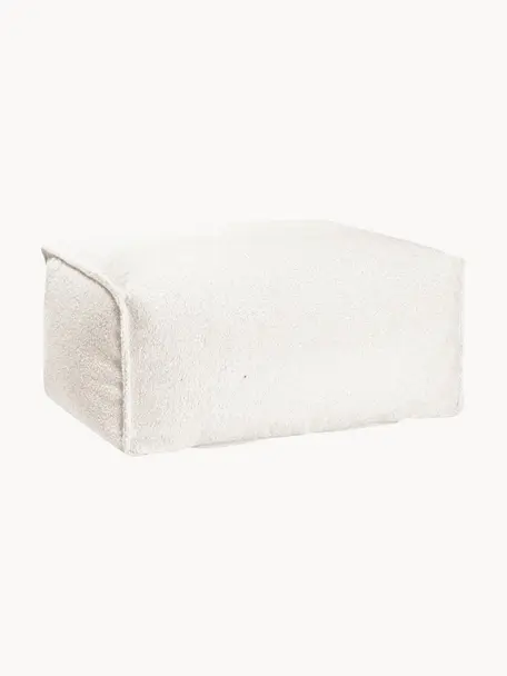 Coussin de sol en tissu bouclé Woolly, Blanc cassé, larg. 65 x haut. 35 cm