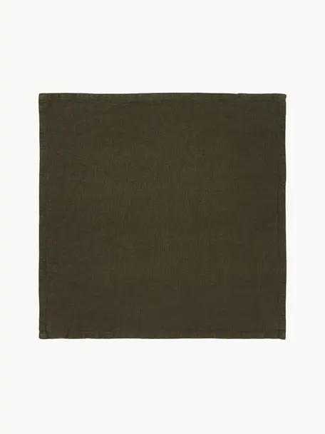 Serviettes pur lin Pembroke, 2 pièces, 100 % pur lin, Vert, larg. 42 x long. 42 cm