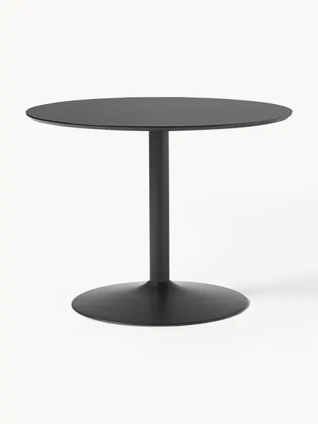Runder Esstisch Menorca, in verschiedenen Größen, Tischplatte: High Pressure Laminat (HP, Schwarz, Ø 120 cm