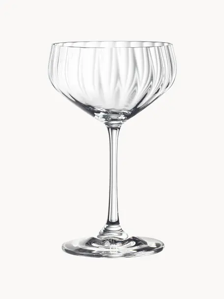 Kristall-Champagnerschalen Life Style, 4 Stück, Kristallglas, Transparent, Ø 11 x H 17 cm, 310 ml