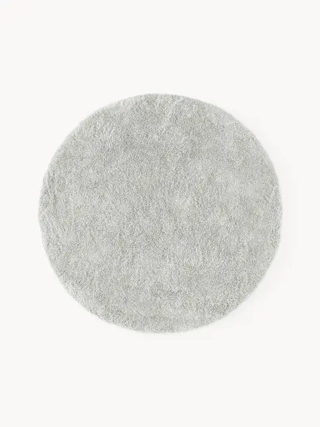 Okrągły puszysty dywan z długim włosiem Leighton, Jasny szary, Ø 150 x W 3 cm (Rozmiar M)