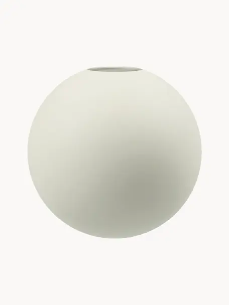 Handgefertigte Kugel-Vase Ball, Keramik, Cremeweiß, Ø 10 x H 10 cm