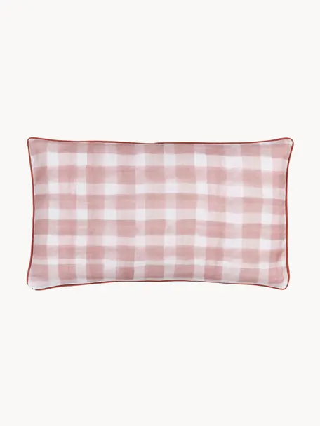 Designový oboustranný povlak na polštář Check od Candice Gray, 100 % bavlna, s certifikátem GOTS, Růžová, Š 30 cm, D 50 cm