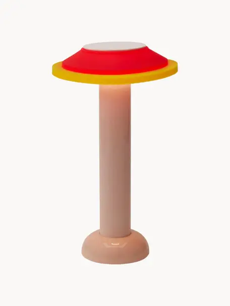 Malá přenosná stolní LED lampa PL2, stmívatelná, Broskvová, korálově červená, žlutá, bílá, Ø 18 cm, V 30 cm