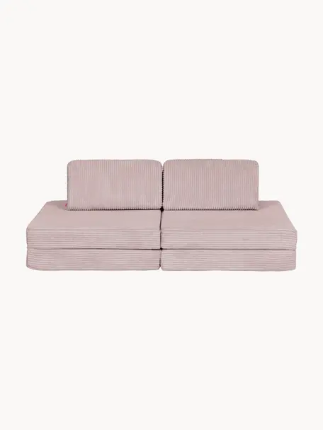 Modulares Kinder-Spielsofa Mila aus Cord, handgefertigt, Bezug: Cord (100 % Polyester) De, Cord Hellrosa, B 130 x T 65 cm