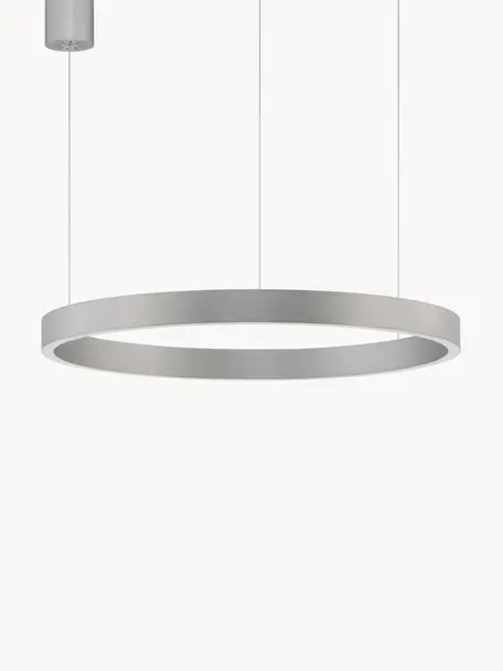 Grosse Dimmbare LED-Pendelleuchte Elowen, verschiedene Grössen, Silberfarben, Ø 80 x H 5 cm