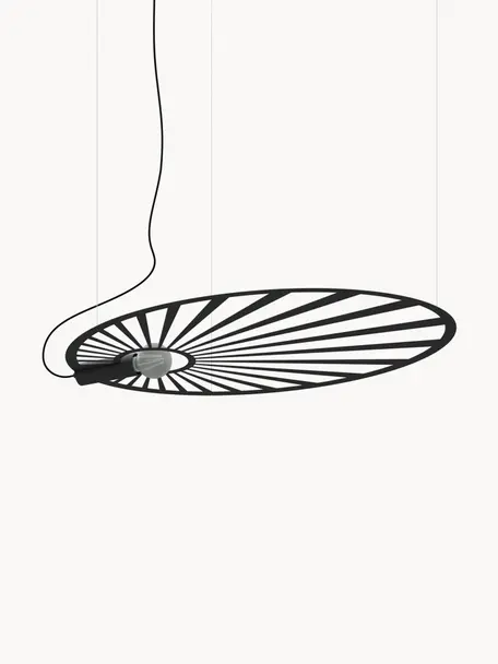 Grote hanglamp Emi, handgemaakt, Zwart, B 110 x D 80 cm