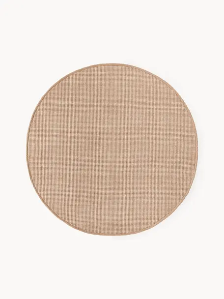 Tapis rond en laine tissé main Amaro, 67 % laine (certifiée RWS), 33 % coton

Les tapis en laine peuvent perdre des fibres lors des premières semaines et des peluches peuvent se former, ce phénomène est naturel et diminue à mesure de votre usage et du temps, Brun clair, beige clair, Ø 150 cm (taille M)