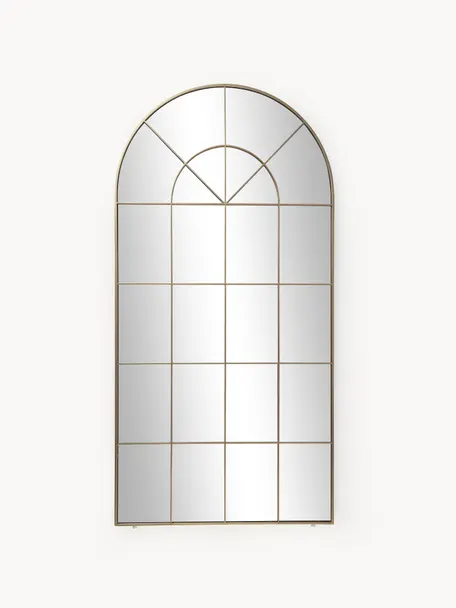 Espejo de pie ventana Clarita, Estructura: metal con pintura en polv, Espejo: cristal, Parte trasera: tablero de fibras de dens, Dorado, An 90 x Al 180 cm