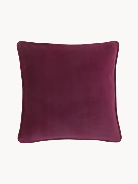 Jednobarevný sametový povlak na polštář Dana, 100% bavlněný samet, Vínová, Š 40 cm, D 40 cm