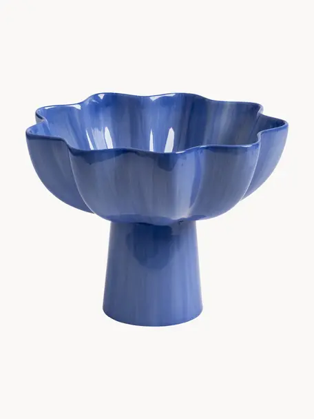 Handbemalte Deko-Schale Sun, Steingut, Blau, Ø 25 x H 19 cm