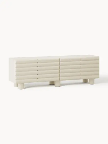 Aparador Fana, Estructura: tablero de fibras de dens, Patas: Madera de alamo Este prod, Beige, An 180 x Al 57 cm