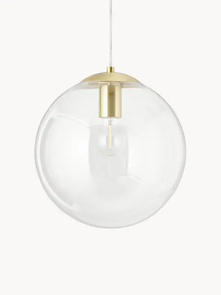 Lampa wisząca Bao, Transparentny, odcienie złotego, Ø 30 x W 90 cm