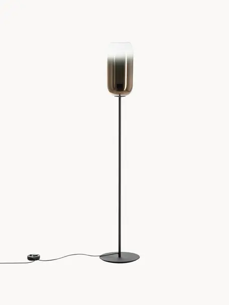 Lampadaire soufflé bouche Gople, Brun, noir, haut. 170 cm