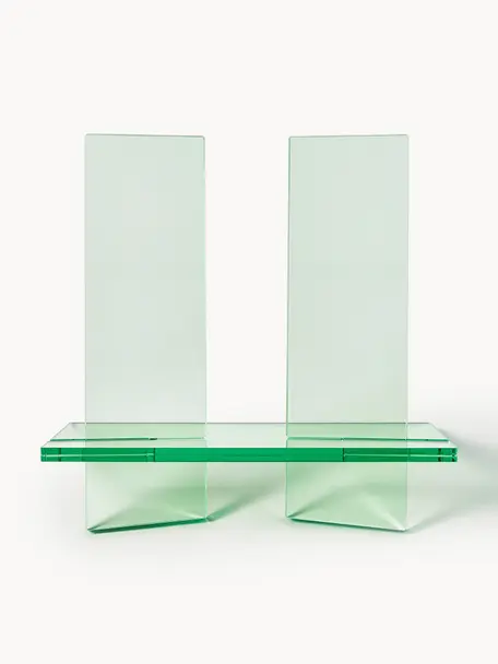 Boekenstandaard Crystal, B 36 x H 34 cm, Acrylglas, Lichtgroen, transparant, B 36 x H 34 cm