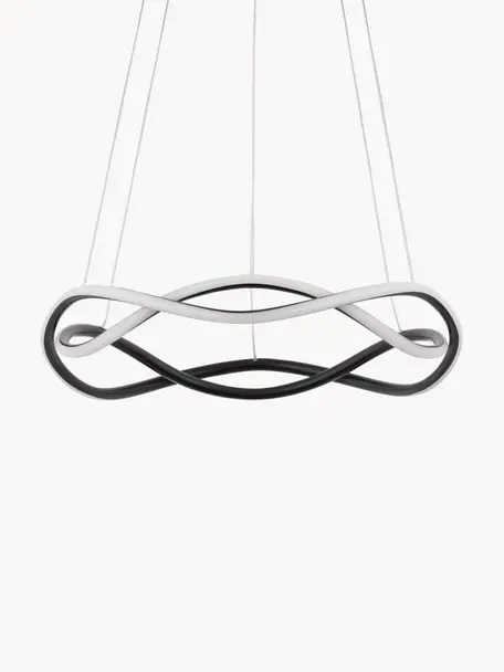 Stmievateľná závesná LED lampa Jinal, Čierna, Ø 45 x V 18 cm