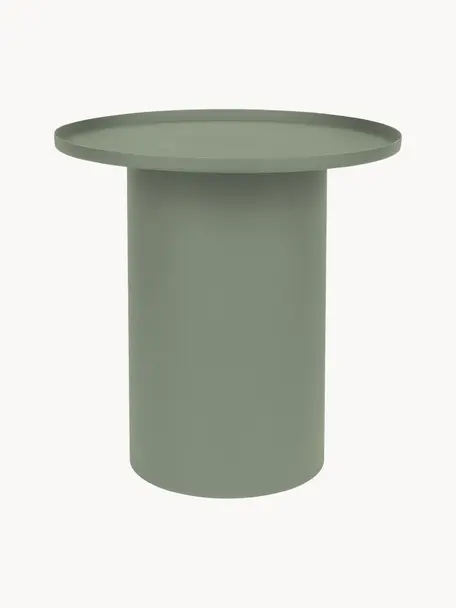 Okrúhly kovový pomocný stolík Sverre, Kov s práškovým náterom, Kaki, Ø 46 x V 45 cm