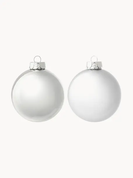 Boules de Noël Evergreen, sets de différentes tailles, Argenté, Ø 10 cm, 4 pièces