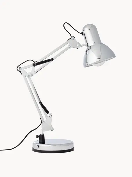 Lámpara de escritorio grande Henry, Pantalla: metal, Cable: plástico, Plateado, An 16 x Al 50 cm