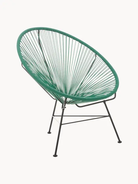Sillón de plástico Bahia, Asiento: plástico, Estructura: metal con pintura en polv, Verde bosque, An 81 x F 73 cm