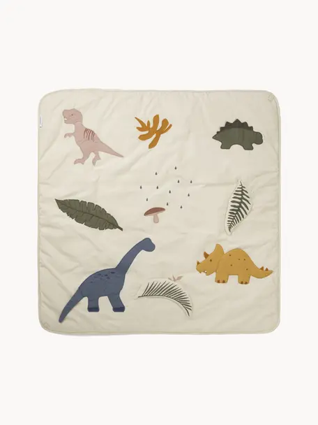 Tapis de jeu Glenn, Blanc cassé, motif dino, larg. 110 x long. 110 cm