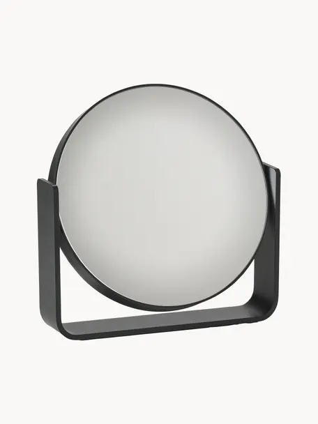 Okrúhle kozmetické zrkadlo so zväčšením Ume, Čierna, Š 19 x V 20 cm