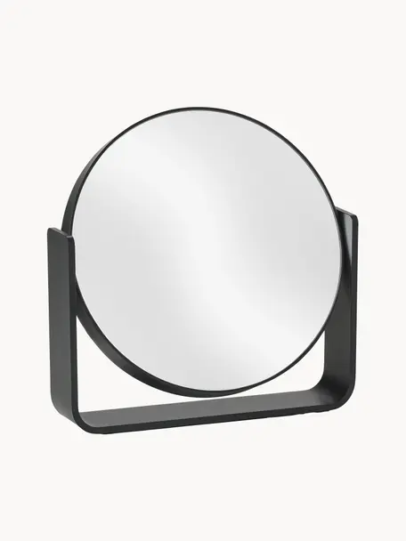 Miroir cosmétique rond avec effet grossissement Ume, Noir, larg. 19 x haut. 20 cm